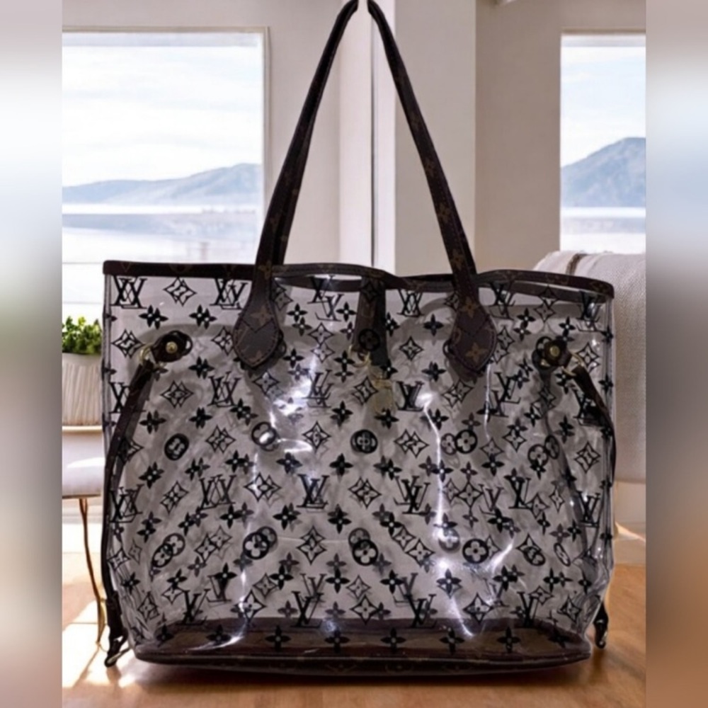 Transparent Brown Monogram Tote